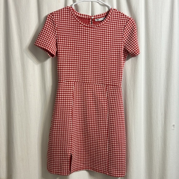 Zara Dress red and white gingham. Size small. - Picture 4 of 8